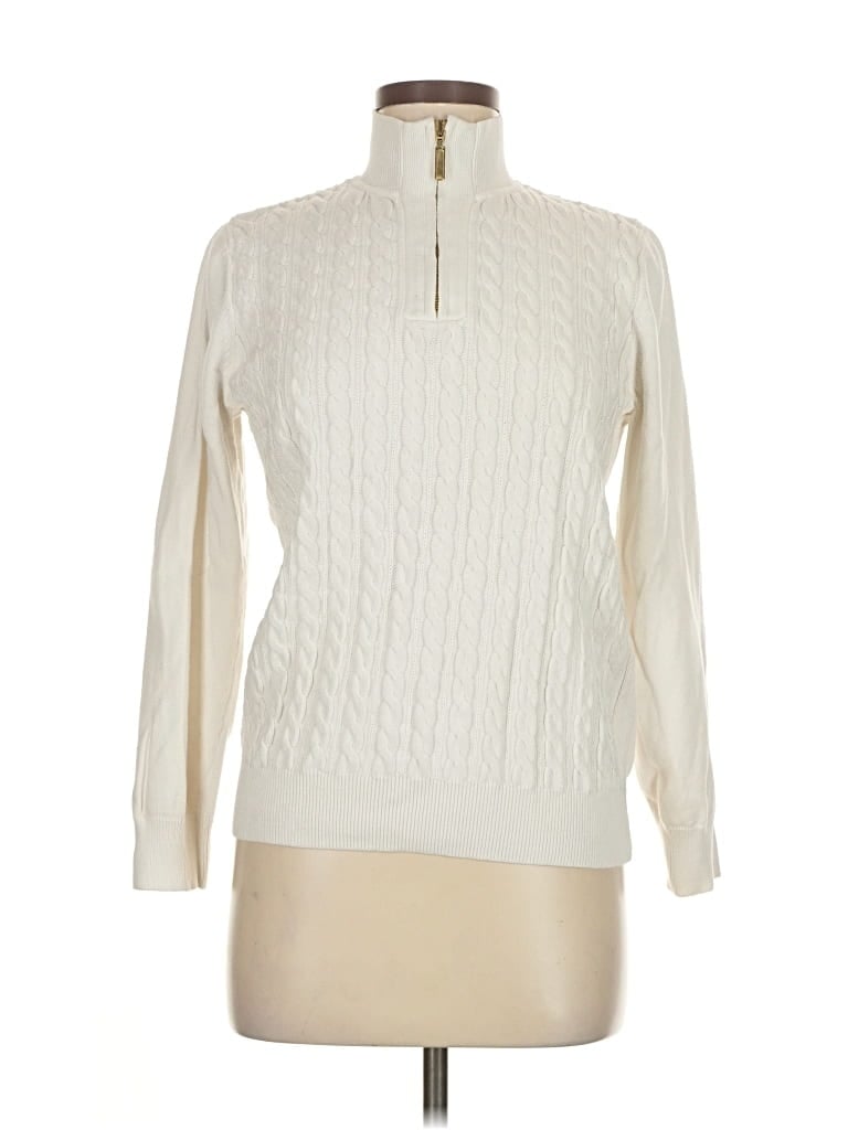 Pre-owned Karen Scott Pullover Sweater In White