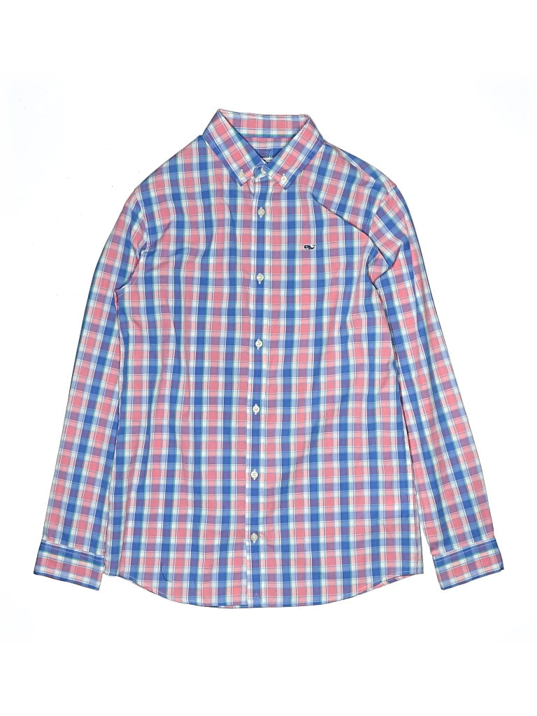 Pre-owned Vineyard Vines Kids' Long Sleeve Button Down Shirt In Blue