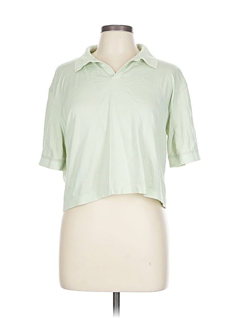 Pre-owned Lululemon Athletica Short Sleeve Polo Shirt In Green