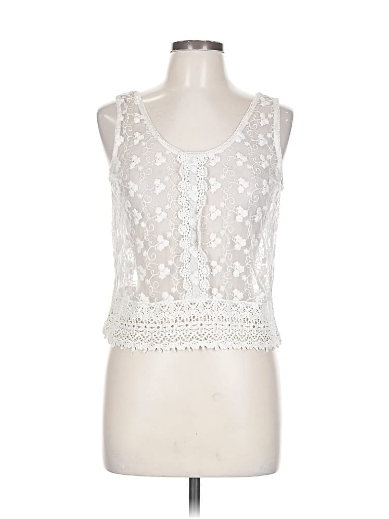 Pre-owned Forever 21 Sleeveless Blouse In White