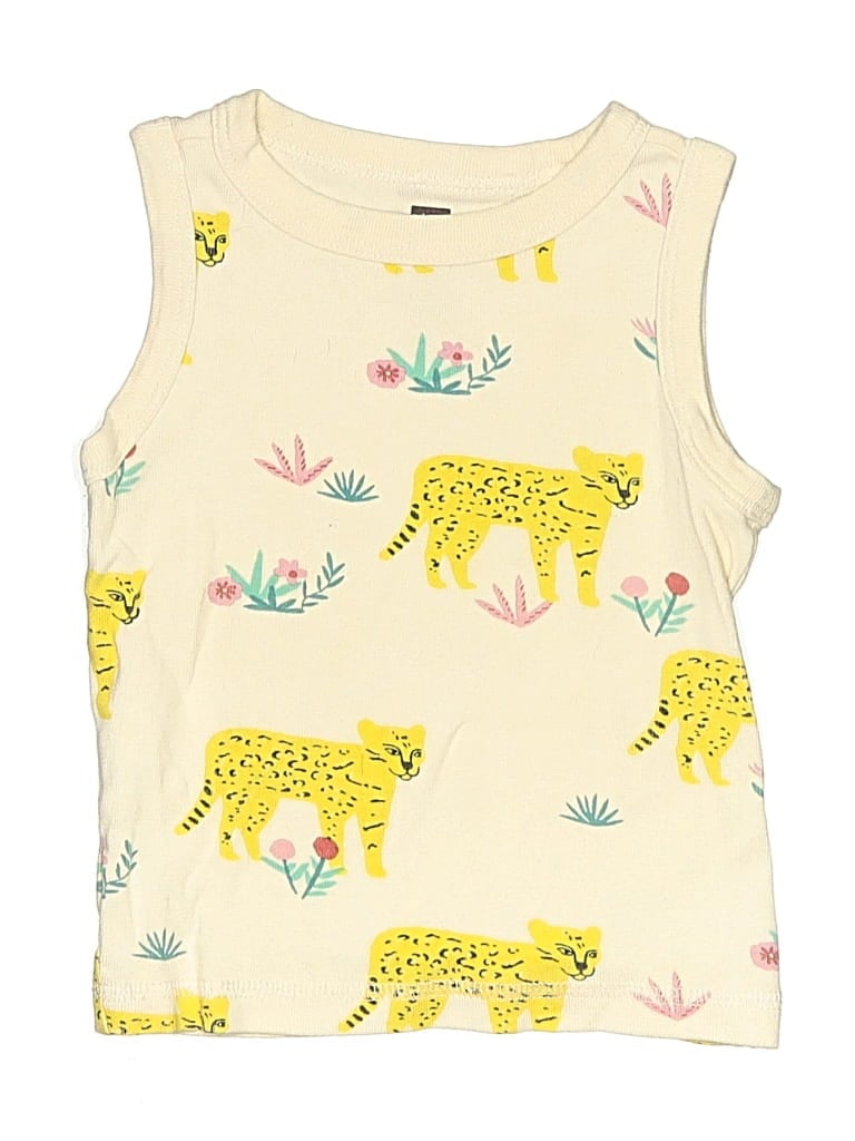 Pre-owned Tea Kids' Sleeveless T-shirt In Yellow