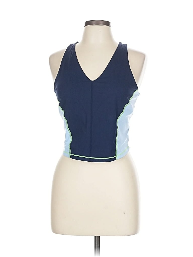 Pre-owned Sweaty Betty Tank Top Blue Plunge Neckline Tops