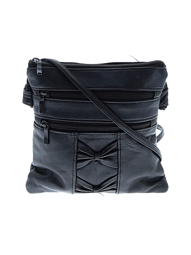 Pre-owned Unbranded Leather Crossbody Bag In Black