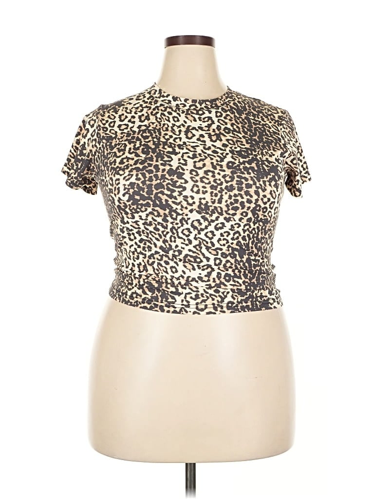 Pre-owned Lioness Short Sleeve Turtleneck In Brown