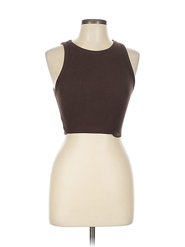 Pre-owned Zara Tank Top Brown Halter Neckline Tops