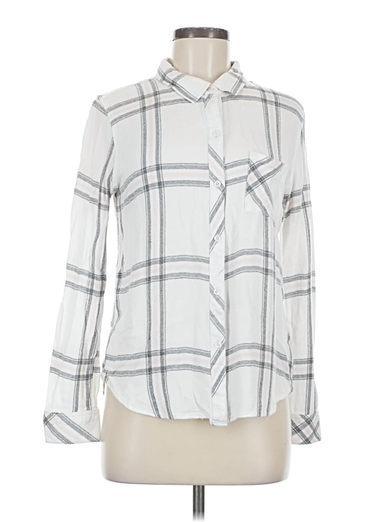 Pre-owned Rails Long Sleeve Blouse In White