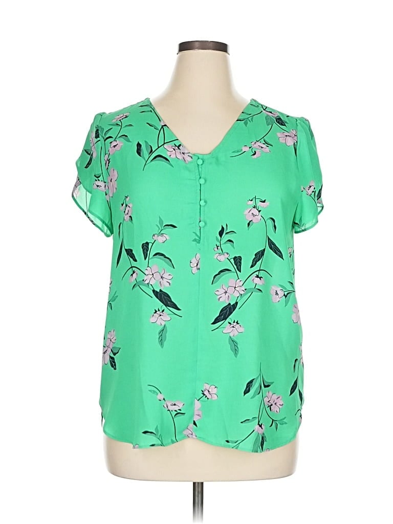 PREMISE Pre-owned Short Sleeve Blouse In Green