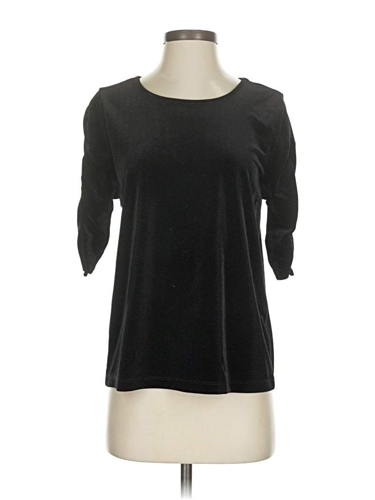Pre-owned Moulinette Soeurs 3/4 Sleeve Top Black Boatneck Tops