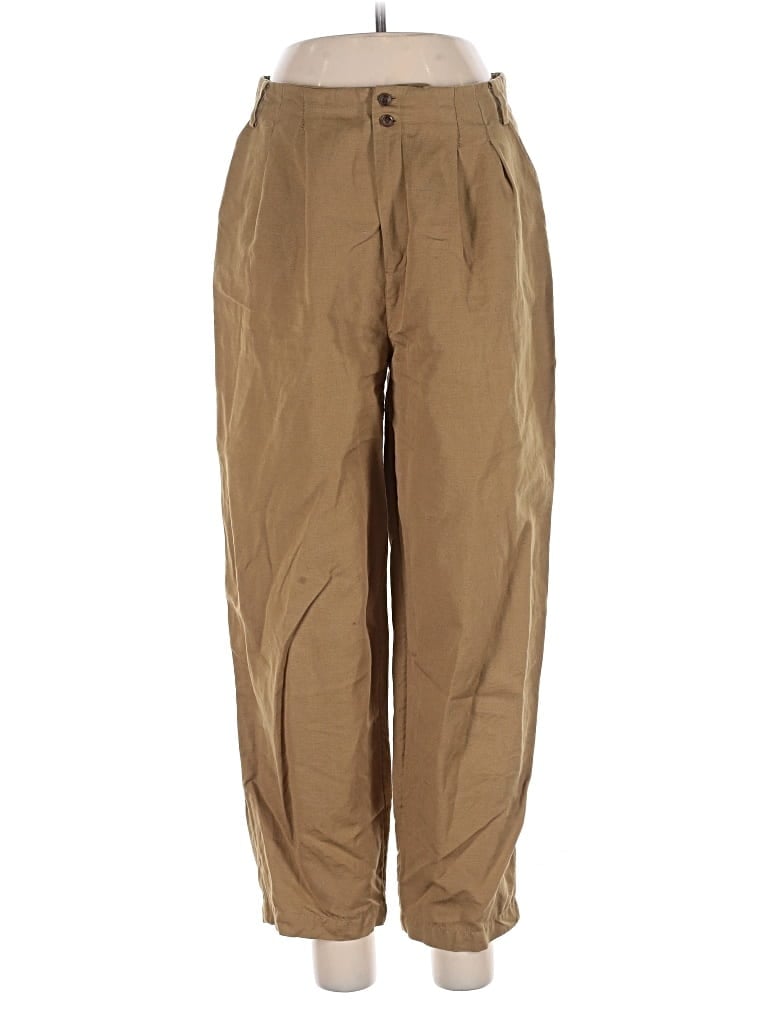 Pre-owned Amour Vert Linen Pants In Brown