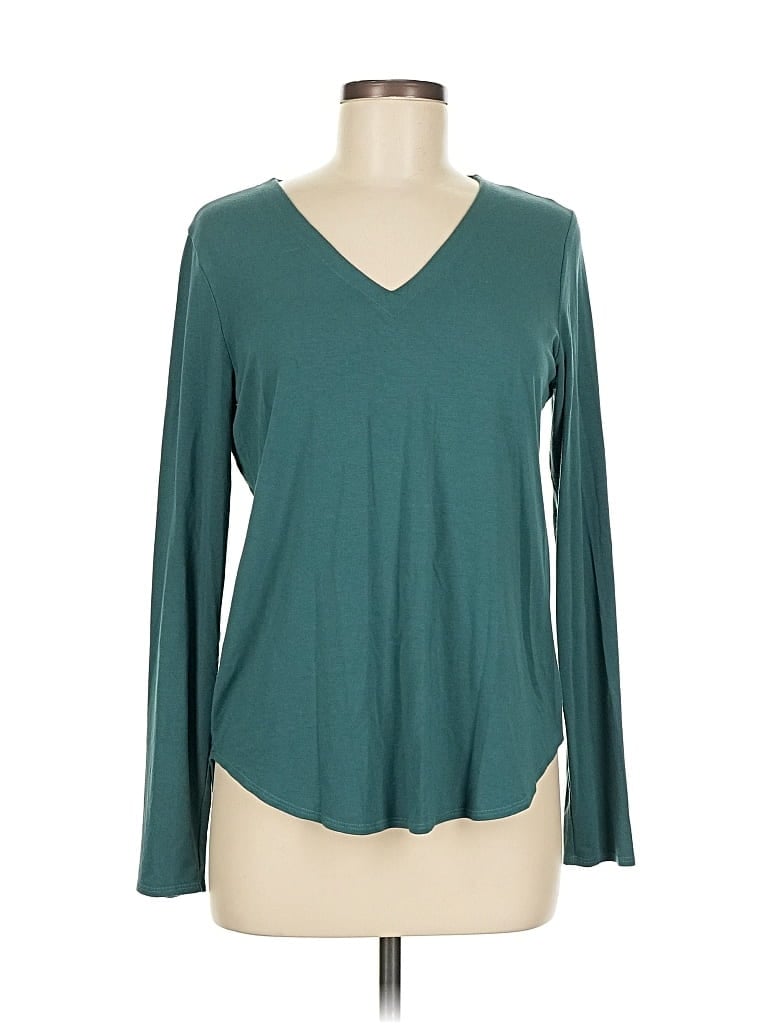 Pre-owned Eileen Fisher Long Sleeve T-shirt In Green