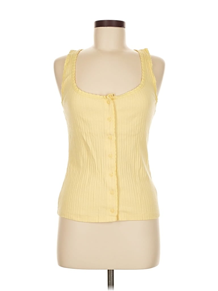 Pre-owned Aerie Sleeveless Top Yellow Sweetheart Neckline Tops