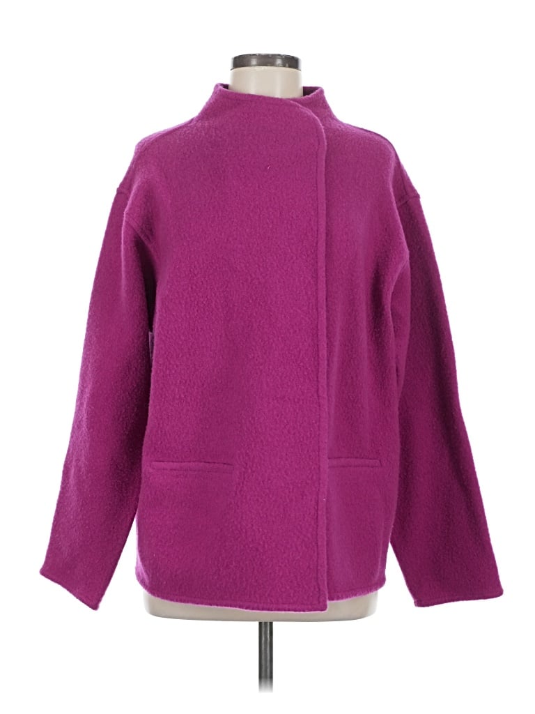 Pre-owned Eileen Fisher Fleece Jacket In Purple