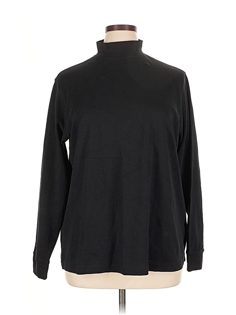 Pre-owned Lands' End Turtleneck Sweater In Black