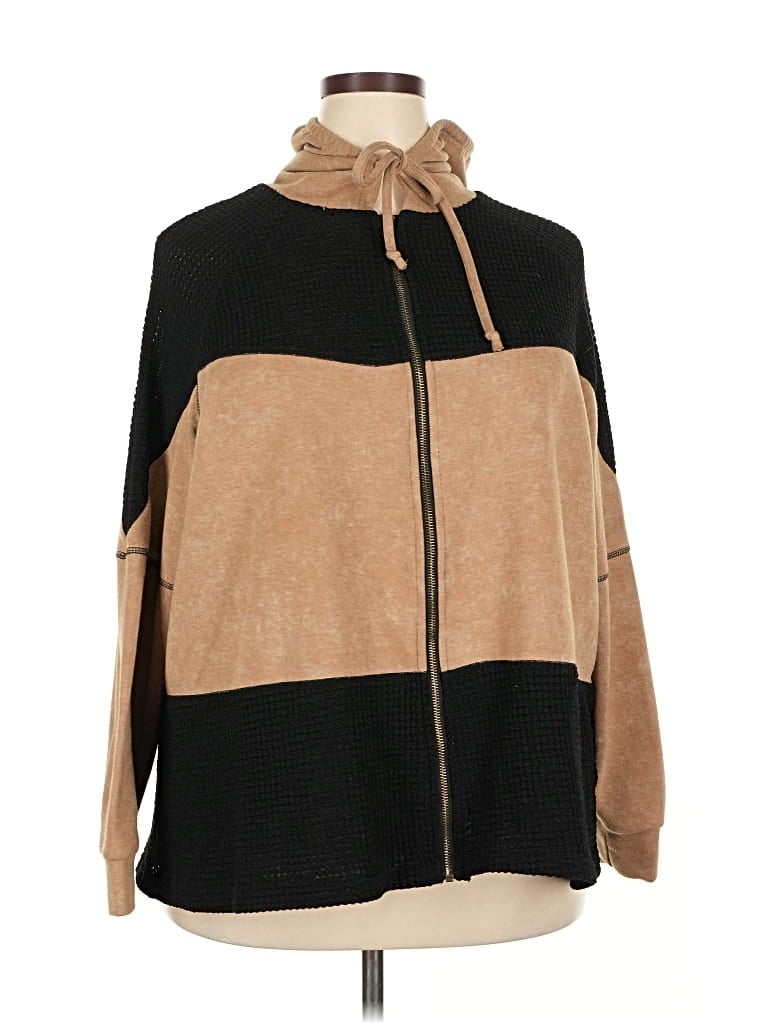 Pre-owned Dokotoo Zip Up Hoodie In Brown