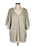Vanessa Virginia Metallic Silver 3/4 Sleeve Blouse Size S - photo 1
