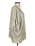 Vanessa Virginia Metallic Silver 3/4 Sleeve Blouse Size S - photo 4