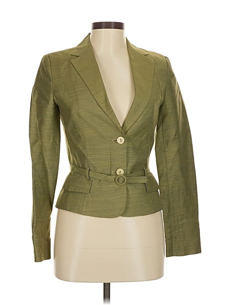 Pre-owned Zara Basic Blazer Jacket In Green