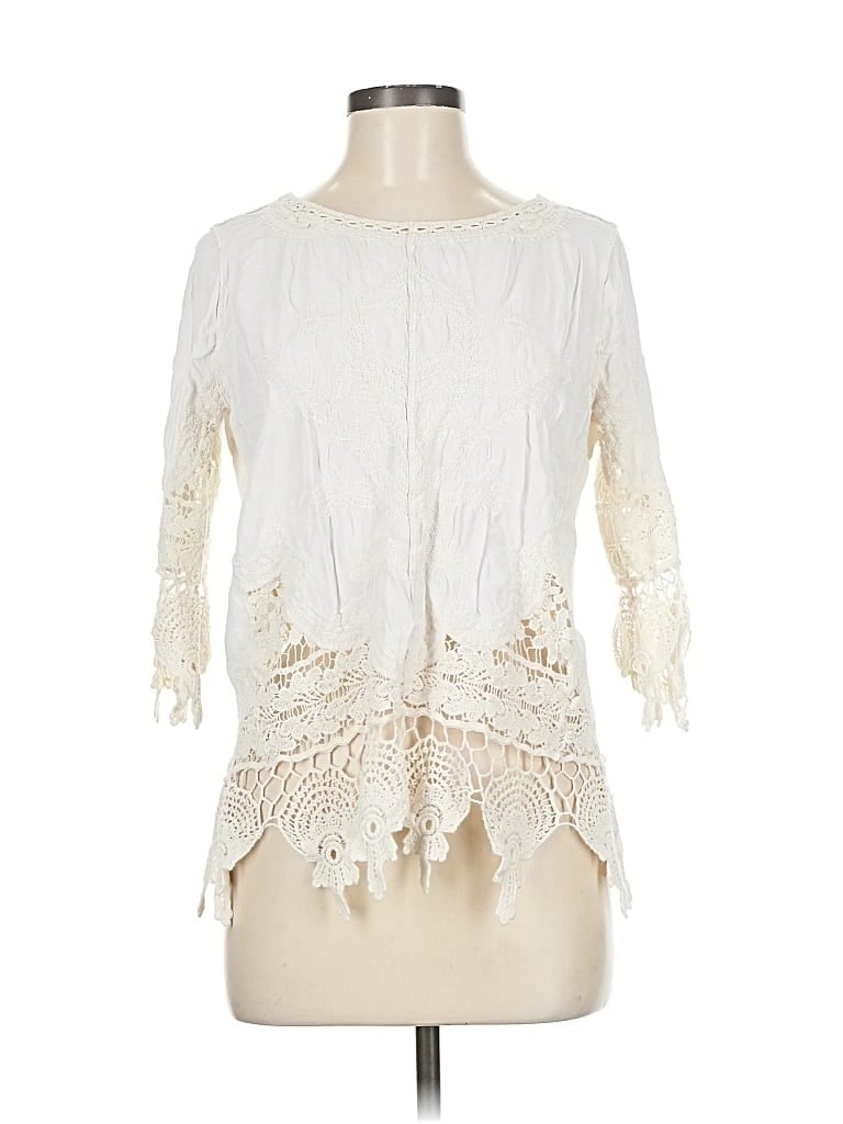 Pre-owned Ultra Pink 3/4 Sleeve T-shirt In White