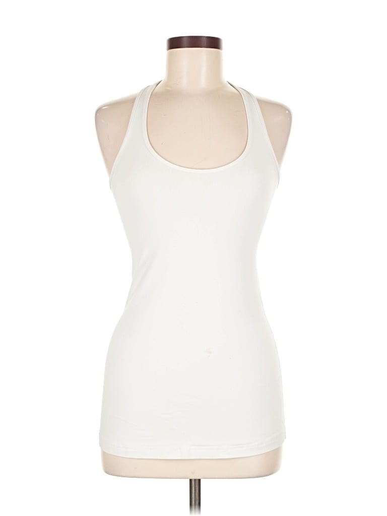Pre-owned Lululemon Athletica Tank Top Ivory Halter Neckline Tops In White