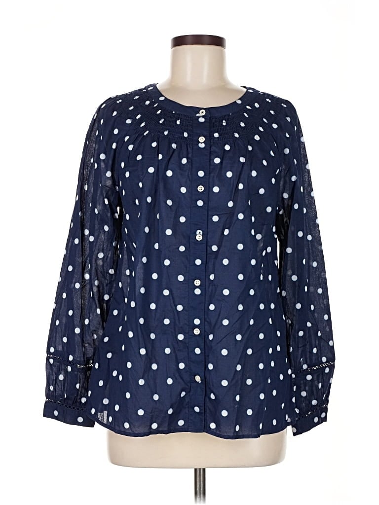 Pre-owned Talbots Long Sleeve Blouse In Blue