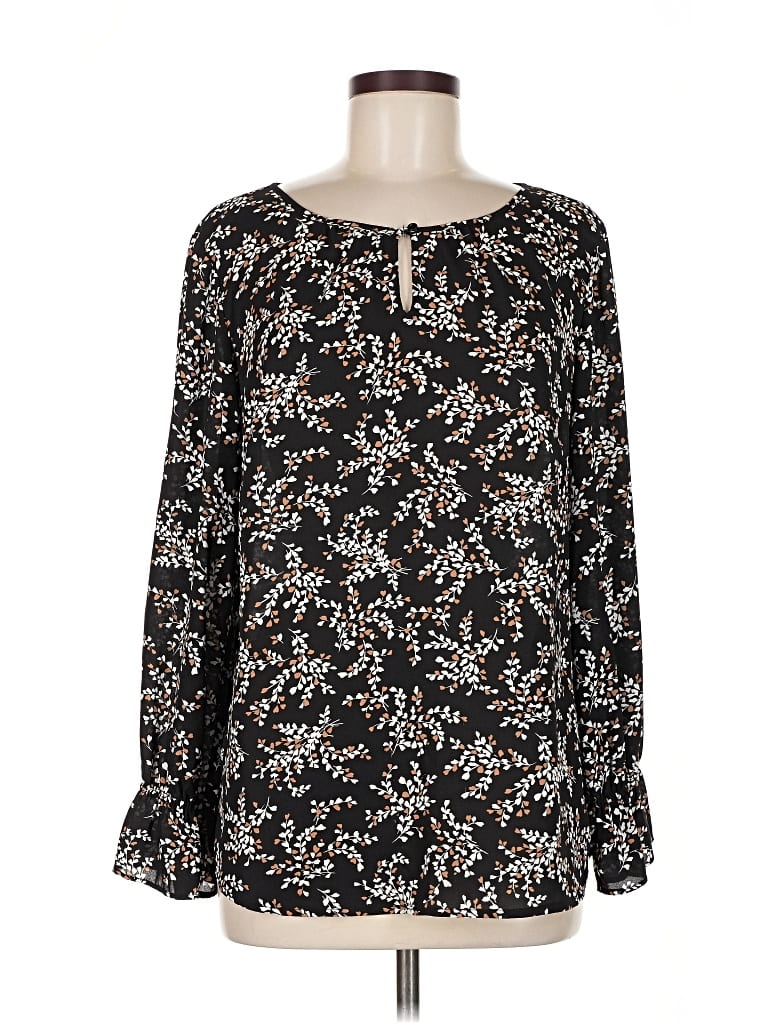 Pre-owned Talbots Long Sleeve Blouse In Black