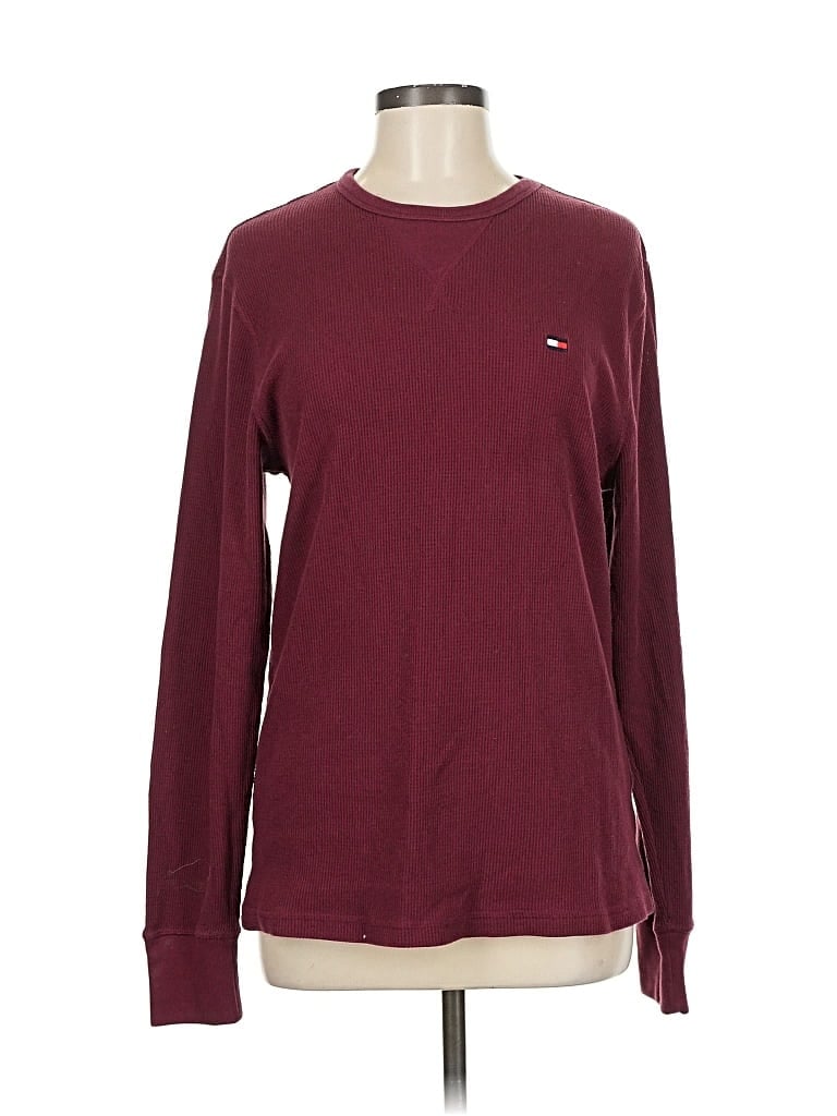 Pre-owned Tommy Hilfiger Sweatshirt In Burgundy