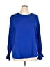 Unbranded 100% Polyester Blue Long Sleeve Blouse Size XL - photo 1