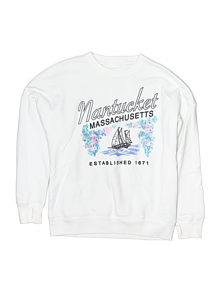 Pre-owned Abercrombie Kids' Sweatshirt In White