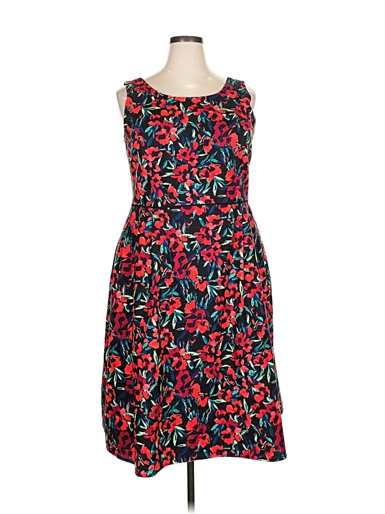 Pre-owned Lands' End Cocktail Dress In Red