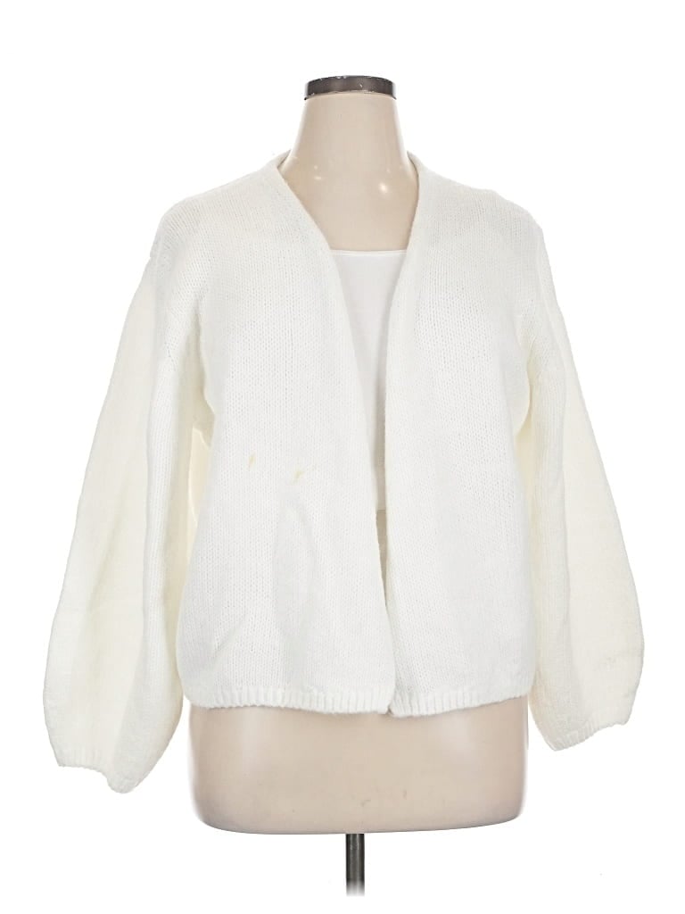 Pre-owned Banana Republic Factory Store Cardigan Sweater In White