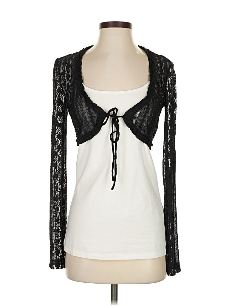 Pre-owned Tiger Mist Long Sleeve Top Black Sweetheart Neckline Tops