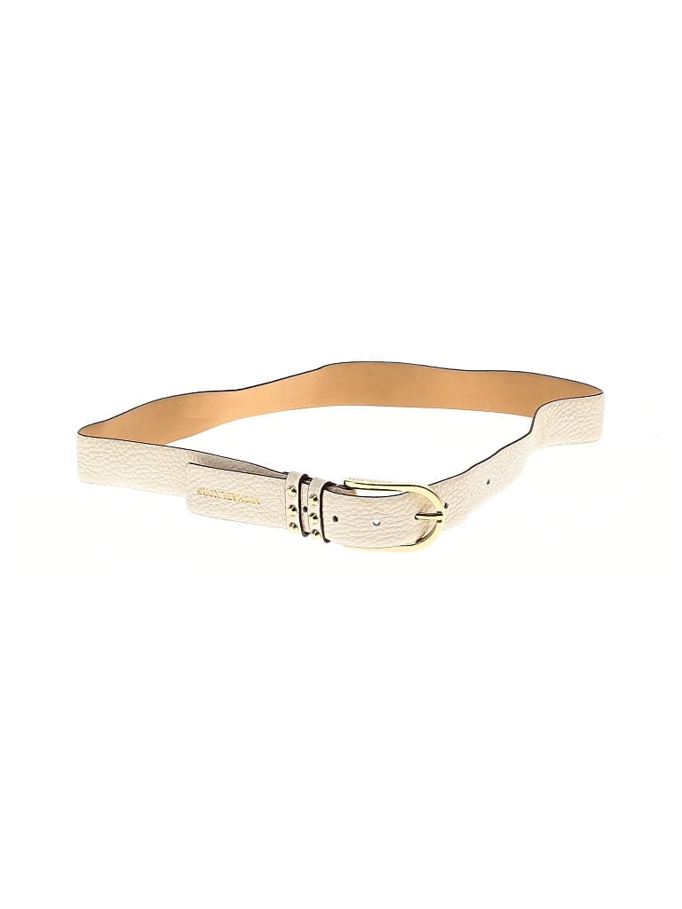 Pre-owned Michael Michael Kors Leather Belt In White