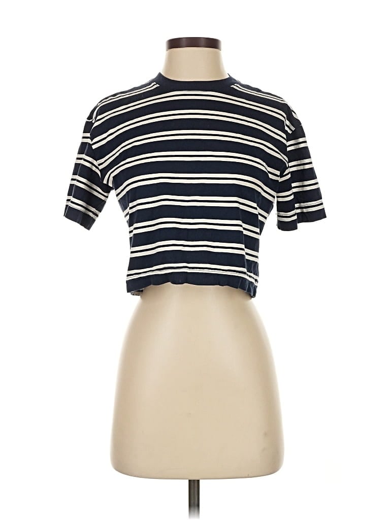 Pre-owned Everlane Short Sleeve Turtleneck In Blue