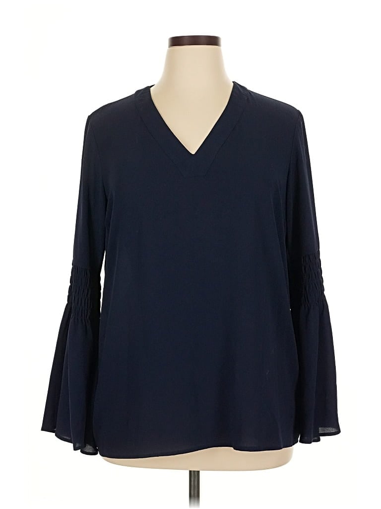 Pre-owned Michael Michael Kors Long Sleeve Blouse In Blue