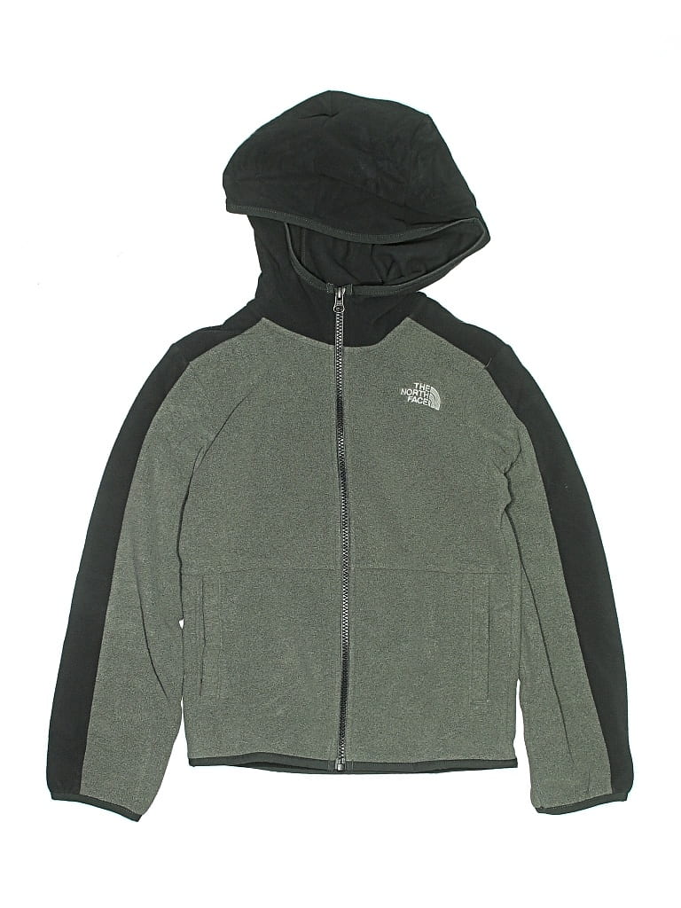 Pre-owned The North Face Kids' Zip Up Hoodie In Green