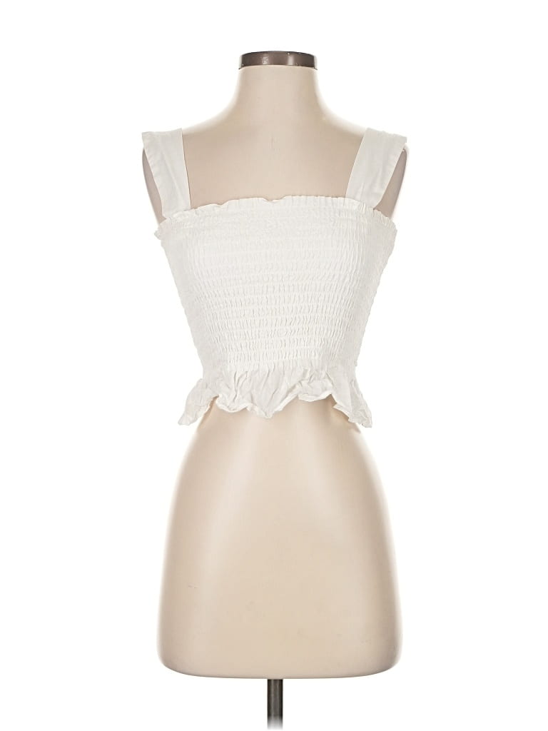 Pre-owned Uniqlo Tube Top Ivory Strapless Neckline Tops In White