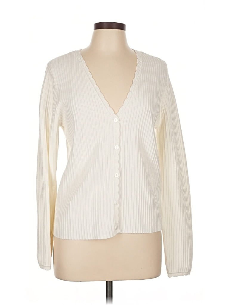 Pre-owned Elie Tahari Cardigan Sweater In White