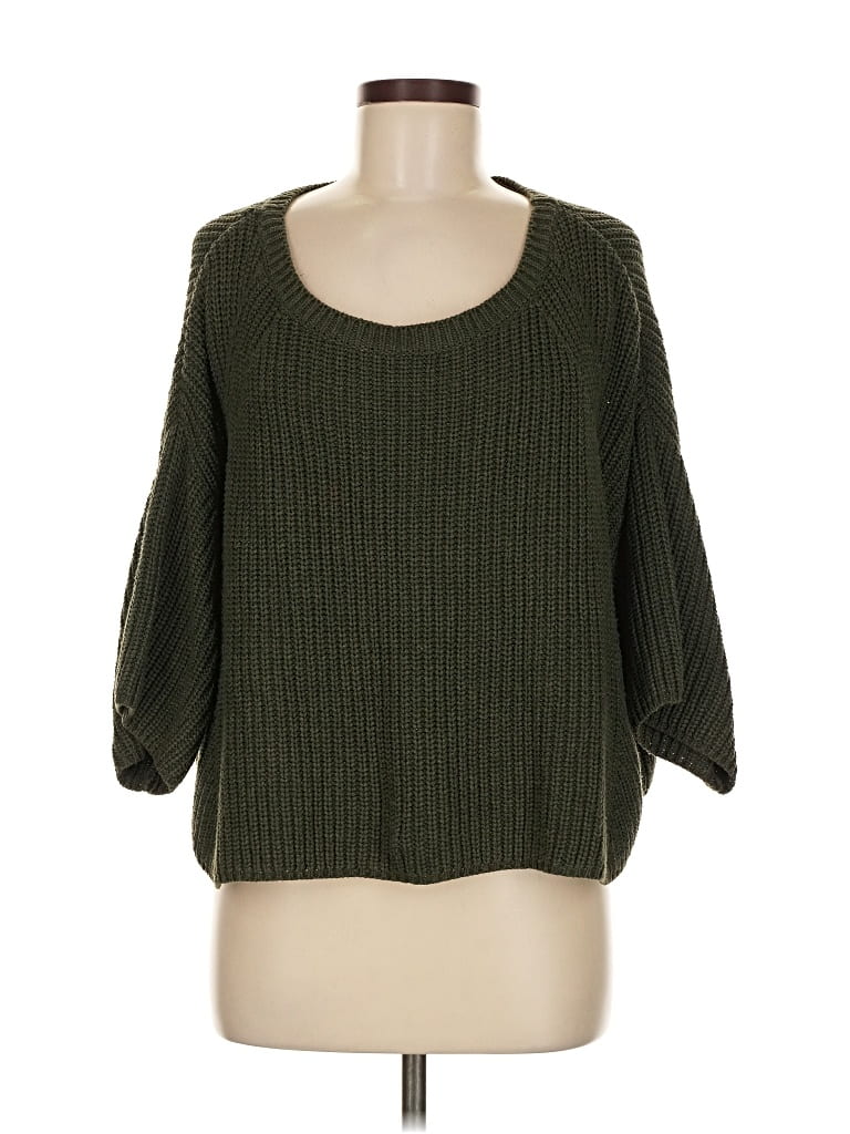 Pre-owned Free People Pullover Sweater In Green