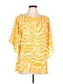 Maya Brooke 100% Polyester Yellow Short Sleeve Blouse Size 10 - photo 1