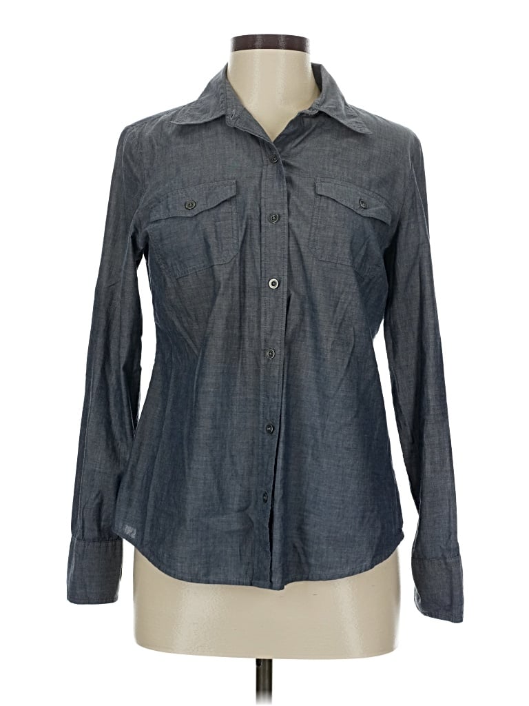 Pre-owned Banana Republic Long Sleeve Button Down Shirt In Gray