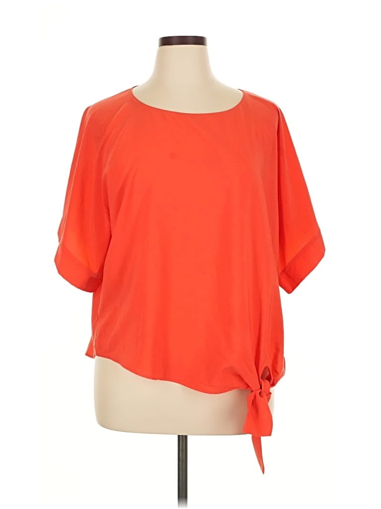 Pre-owned Marc New York Andrew Marc Short Sleeve Top Orange Boatneck Tops