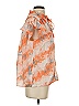 Current Air Tie-dye Orange Short Sleeve Blouse Size S - photo 4