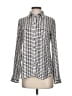 Ann Taylor LOFT 100% Polyester Houndstooth Silver Long Sleeve Blouse Size XS - photo 1