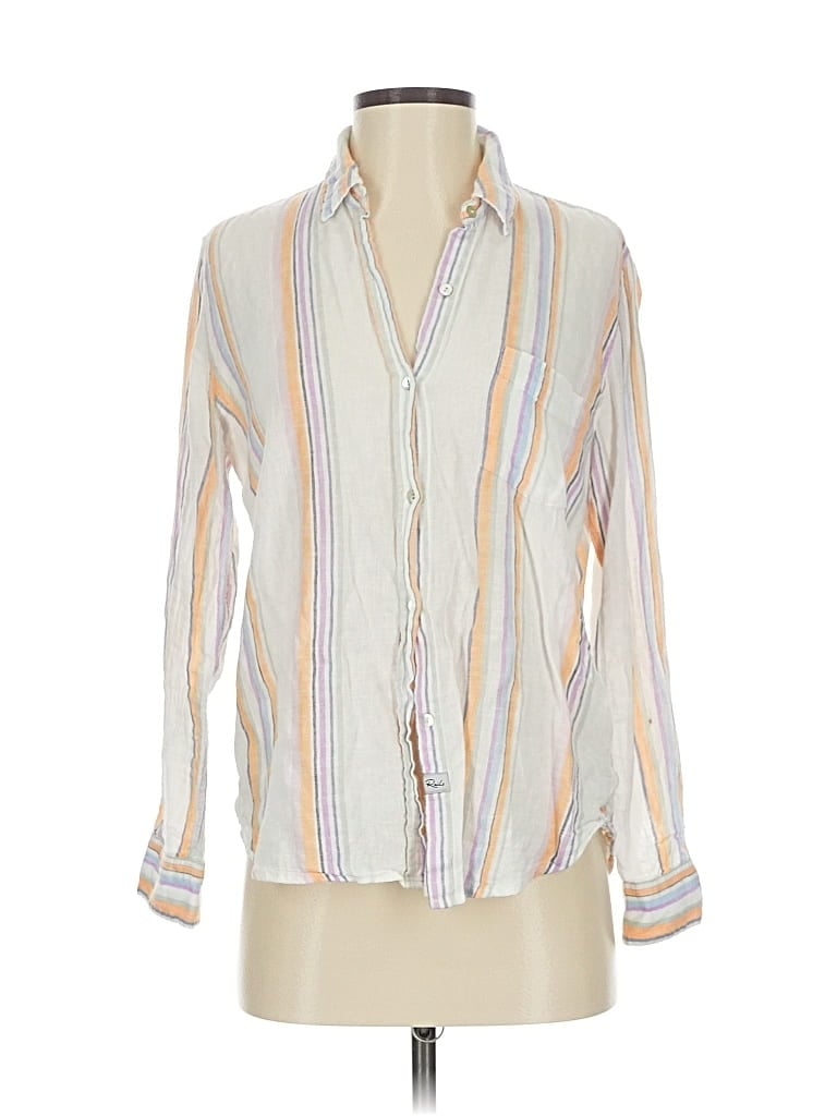 Pre-owned Rails Long Sleeve Button Down Shirt In White