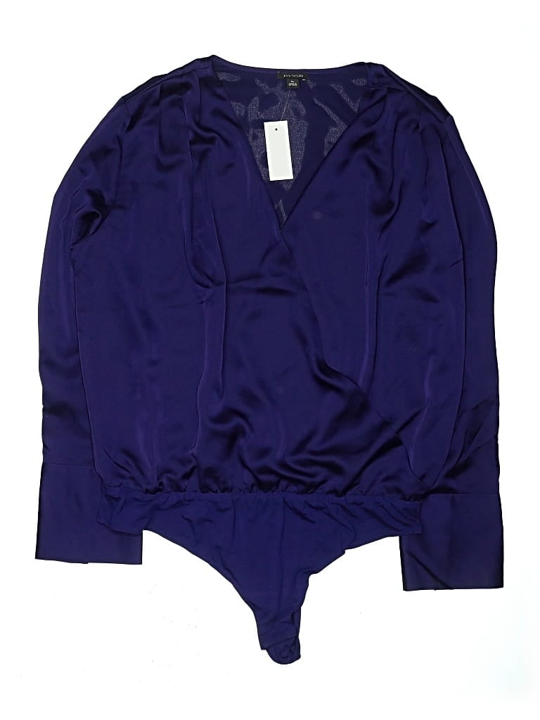 Ann Taylor Long Sleeve Blouse In Purple