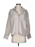 Zara Metallic Silver Gray 3/4 Sleeve Button-Down Shirt Size XS - photo 1