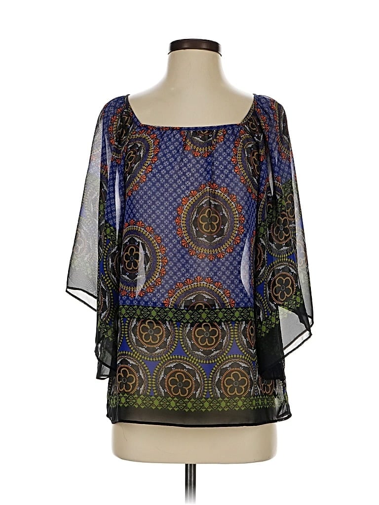 Pre-owned Xxi 3/4 Sleeve Blouse In Blue