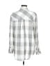 Amaryllis 100% Rayon Checkered-gingham Gray Long Sleeve Button-Down Shirt Size M - photo 2