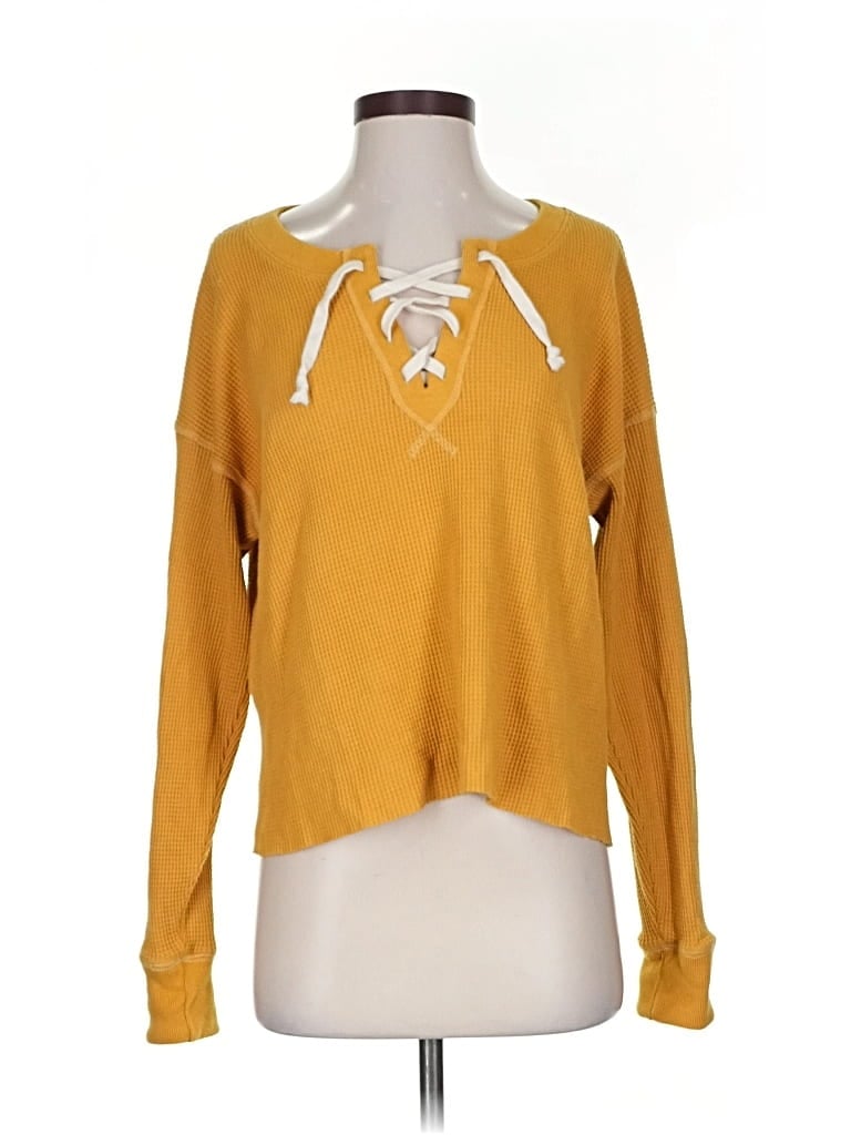 Pre-owned Abercrombie & Fitch Pullover Sweater In Yellow