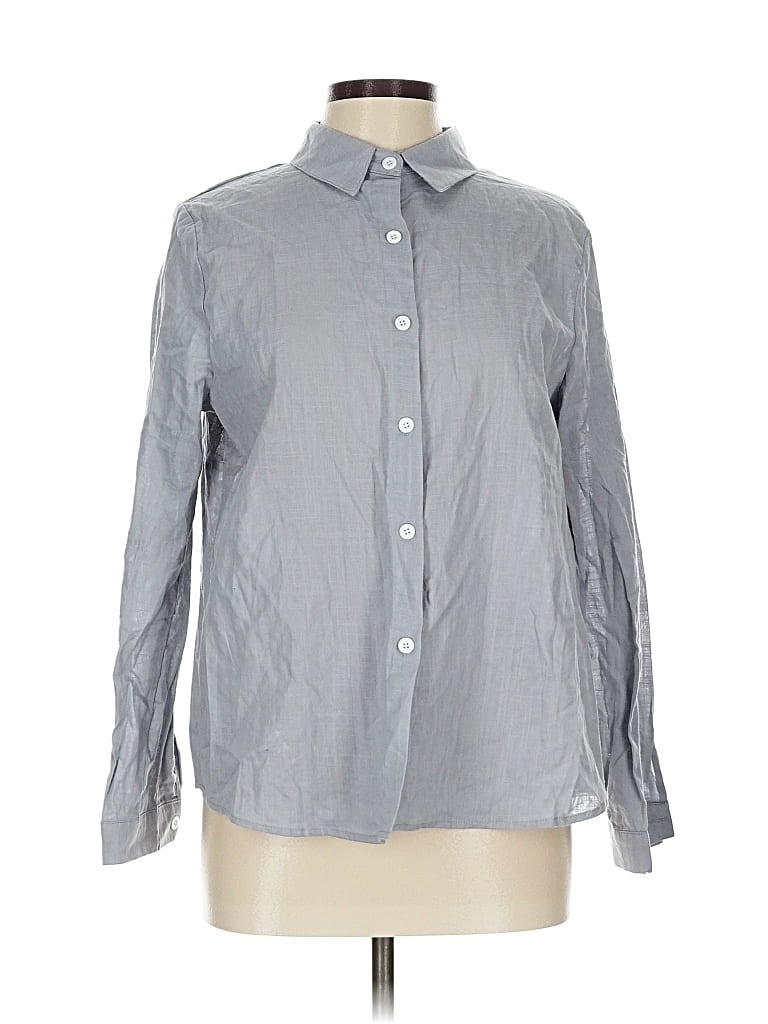 Pre-owned Unbranded Long Sleeve Blouse In Gray